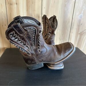 Ariat Kids sz 12 QuickDraw VenTEK Cowboy Boots American Flag Mesh Panels